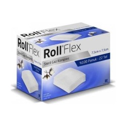 ROLL FLEX STERİL 7.5CM X7.5CM GAZ KOMPRES 100 ADET 131407