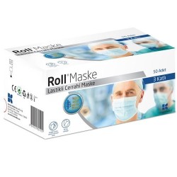 ROLL STERİL İPLİ CERRAHİ MASKE 50Lİ=1KUTU 3KAT