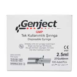 GENJECT ENJEKTÖR DENTAL 2,5 ML 27G 0,4MMx40MM KISA