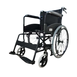 CREATİVE CR-809 SİYAH TEKERLEKLİ SANDALYE AYAKLARI ÇIKAR SIRT KIRILIR REFAKATÇI FRENLİ