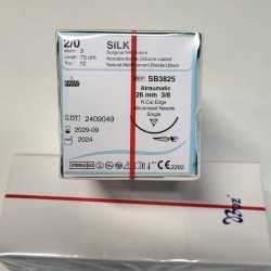 SB3825 İPEK 2/0 26MM 3/8 AŞAĞI KESKİN 75CM TEK İĞNE