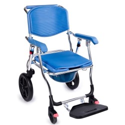 COMFORT PLUS DM-70 BANYO VE TUVALET ÖZELLİKLİ TEKERLEKLİ SANDALYE MAVİ