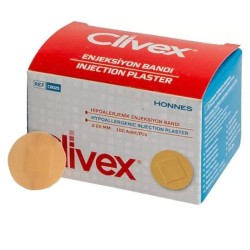 CLİVEX PLASTER PE AID ENJEKSİYON BANDI 100ADET 25MM ÇAP C8025 TEN RENGİ CLIVEX