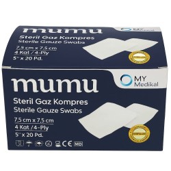 MUMU STERİL 7.5CMX7.5CM SPANÇ 4KAT 100 ADET KLASİK MODEL