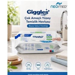 GİGGLES ÇOK AMAÇLI YÜZEY TEMİZLİK HAVLUSU BEYAZ SABUN KOKULU 100LÜ XXL